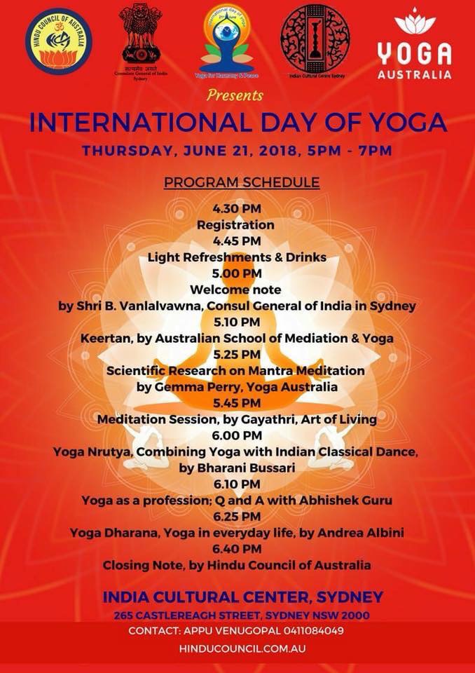 International Yoga Day - Sydney - 2018